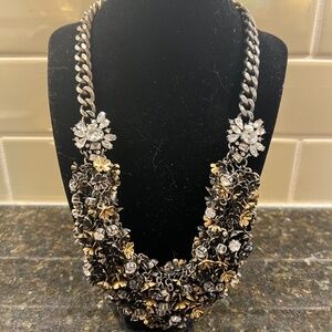 RARE J. CREW RHINESTONE AND CHAINMAIL STATEMENT NECKLACE